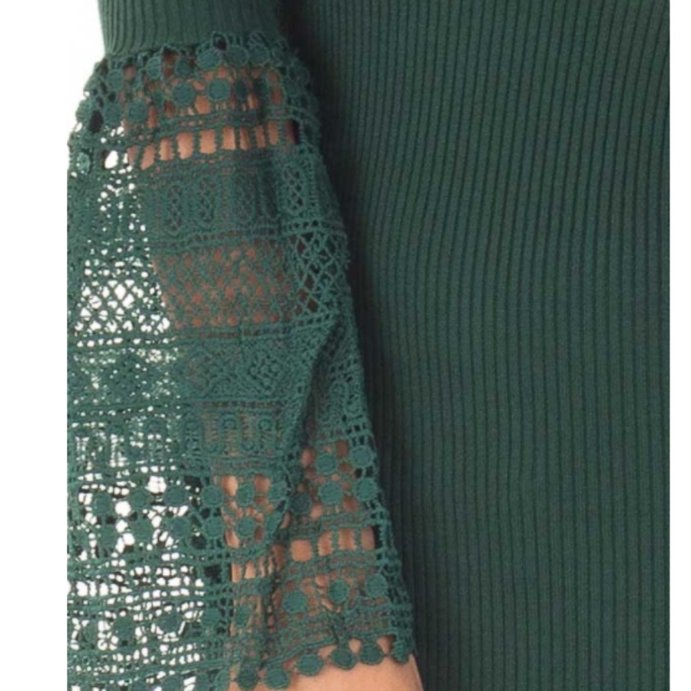 LILLY Green Lace Sleeve Bodycon Dress - Picture 4 of 4